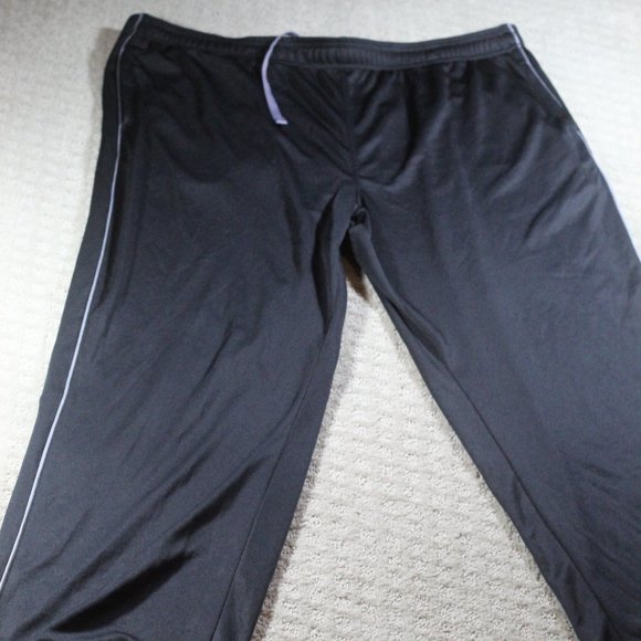 Tek Gear Dry Tek Size 2X Black with Grey Piping and Drawstring Jogging Pants - Picture 1 of 4